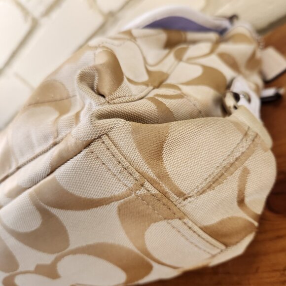 Coach Kyra Signature Khaki Messenger Shoulder Bag Purse - Picture 10 of 12